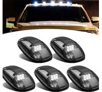 Ashopfun Solar Powered Cab Lights for Truck, Wireless LED Cab Lights, No Drill, Roof Lights, 5 Pcs (White Light)
