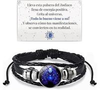 Ashopfun Zodiac Signs Spirit Bracelet,Handmade Woven Multilayer Adjustable 12 Constellation Zodiac PU Leather Bracelets Unisex,Glow in the Dark Zodiac Jewelry Gifts For Women Men (Virgo)