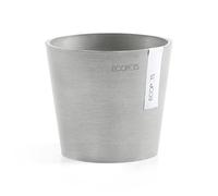 Ashortwalk ECOPOTS Amsterdam Mini Plant Pot made from recycled plastic (D13 x H11.4cm, White Grey)