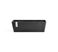 Ashortwalk ECOPOTS Bruges Balcony Rectangular Planter made from Recycled Plastic (Length 55cm x Width 17cm x Height 17cm) (Black)