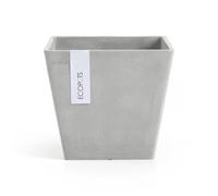 Ashortwalk ECOPOTS Rotterdam plant pot made from recycled plastic (Width 40cm x Length 40cm x Height 35cm) (White)