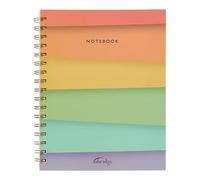 Ashridge Wiro-Bound Lined Notebook - Rainbow Design with 196 Cream Pages