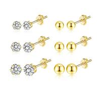 ASH'S CHOICE 14K Goldplated 925 Sterling Silver Stud Earrings for Women