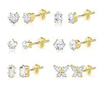ASH'S CHOICE 14K Goldplated 925 Sterling Silver Stud Earrings for Women