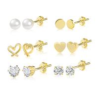 ASH'S CHOICE 14K Goldplated 925 Sterling Silver Stud Earrings for Women