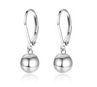 ASH'S CHOICE 925 Sterling Silver Ball Drop Earrings, Hypoallergenic Silver Hoop Earring with Ball Water Drop Hanging Dangling Earring, Sterling Silver French Hook Hoop with Ball Drop Earrings
