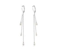 ASH'S CHOICE 925 Sterling Silver Drop Earrings for Women, 14k Gold Plated Small Huggies Hoop Earrings with Drop Teardrop Zirconia Chains Tassel Dangle Long Drop Threading Earrings for Women Lady