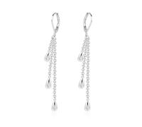 ASH'S CHOICE 925 Sterling Silver Drop Earrings for Women, 14k Gold Plated Small Huggies Hoop Earrings with Drop Teardrop Zirconia Chains Tassel Dangle Long Drop Threading Earrings for Women Lady