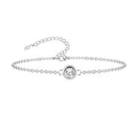 ASH'S CHOICE Silver Bracelet for Women Lady 14K Goldplated Charm Bracelets | Adjustable Bracelets with Heart Round Pendant Ball Zirconia Sparkle Friendship Charm Bracelets for Women Lady Jewelry Gift
