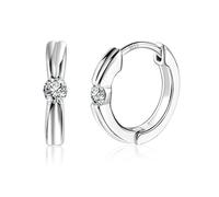 ASH'S CHOICE Sterling Silver Hoop Earrings - Tiny Cartilage Huggie Earrings with Zirconia Ball Twist for Women & Girls