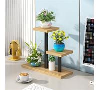 ASHSDI Corner Plant Holder - Square Desktop Succulent Stand, Metal Tabletop/Window Sill Shelf, Cute Flower Display Rack (Black)