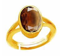 Ashtadhatu Natural Smoky Stone Ring Adjustable Ring 7.25 Ratti (6.6 Carat) Rashi Ratna Origional and Certified by India Gemological Laboratory (GLI) Dunhela Gemstone Ashta Dhatu