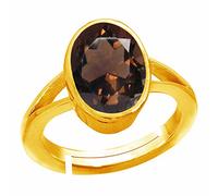 Ashtadhatu Natural Smoky Stone Ring Adjustable Ring 7 Ratti (6.4 Carat) Rashi Ratna Origional and Certified by Indian Gemological Laboratory (GLI) Dunhela Gemstone Ashta Dhatu