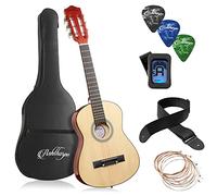 Ashthorpe 30-inch Beginner Acoustic Guitar Package (Natural), Basic Starter Kit w/Gig Bag, Strings, Strap, Tuner, Picks
