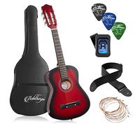 Ashthorpe 30-inch Beginner Acoustic Guitar Package (Red), Basic Starter Kit w/Gig Bag, Strings, Strap, Tuner, Picks