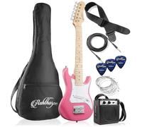 Ashthorpe 30-inch Beginner Electric Guitar Kit with Amplifier (Pink), Basic Starter Package w/Gig Bag, Strings, Strap, Picks