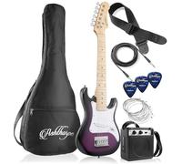Ashthorpe 30-inch Beginner Electric Guitar Kit with Amplifier (Purple), Basic Starter Package w/Gig Bag, Strings, Strap, Picks
