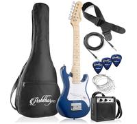 Ashthorpe 30-inch Kids Electric Guitar Beginner Kit with Amplifier (Blue), Basic Starter Package w/Gig Bag, Strings, Strap, Picks