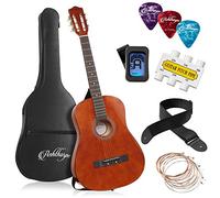 Ashthorpe 38-inch Beginner Acoustic Guitar Package (Brown), Basic Starter Kit w/Gig Bag, Strings, Strap, Tuner, Pitch Pipe, Picks