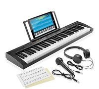 Ashthorpe - 61 Key Digital Electronic Keyboard Piano for Beginners, Includes Headphones, Microphone and Keynote Stickers
