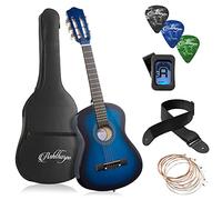 Ashthorpe 30-inch Beginner Acoustic Guitar Package (Blue), Basic Starter Kit w/Gig Bag, Strings, Strap, Tuner, Picks