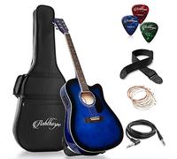 Ashthorpe Full-Size Cutaway Thinline Acoustic-Electric Guitar Package - Premium Tonewoods - Blue