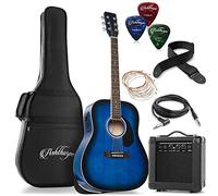 Ashthorpe Full-Size Dreadnought Acoustic Electric Guitar Package with 10 Watt Amp - Blue