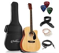 Ashthorpe Full-Size Dreadnought Cutaway Acoustic-Electric Guitar Bundle - Premium Tonewoods - Natural
