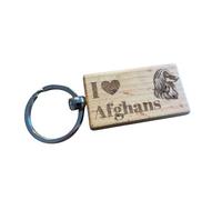 Ashton and Finch Afghan Hound Keyring Gift - Wooden Laser Engraved Dog Key Ring Keychain
