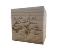 Ashton and Finch Airplane Money Box Personalised - Piggy Bank for Boys and Girls - Laser Engraved Gift