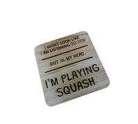 Ashton and Finch Funny Squash Coaster - Wooden Drinks Coaster - Novelty Squash Beer Gift and Present for Men