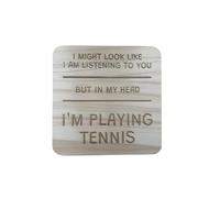 Ashton and Finch Funny Tennis Coaster Laser Engraved Gift Wooden