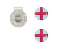 Ashton and Finch Golf Hat Clip Marker Set - Magnetic Cap Clip with 2 England St George's Cross Ball Markers - Water-Resistant Domed Design - Golf Accessories and Gifts for English Golfers