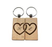 Ashton and Finch Heart Keyring - Personalised Engraved Initials Design