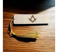 Ashton and Finch Masonic Compass Bookmark - Laser Engraved Wooden Bookmark with Masonic Symbol