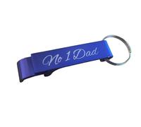 Ashton and Finch No.1 Dad Bottle Opener Keyring - Engraved Metal Design Blue