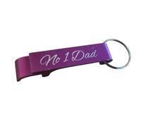 Ashton and Finch No.1 Dad Bottle Opener Keyring - Engraved Metal Design Purple