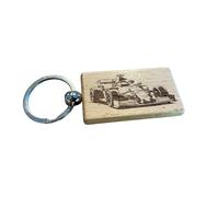 Ashton and Finch Racing Car Keyring Gift - Wooden Laser Engraved Key Ring Keychain