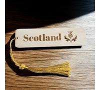 Ashton and Finch Scotland Bookmark with Scottish Thistle - Laser Engraved Wooden Bookmark