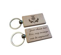Ashton and Finch Scottish Thistle Keyring - Personalised Engraved Design