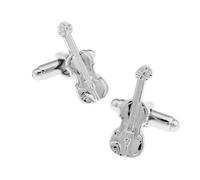 Ashton and Finch Silver Violin Cufflink - Novelty Music Teacher Gifts & Presents for Men - Stylish Cufflinks for Music Enthusiasts