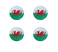Ashton and Finch Welsh Flag Golf Ball Markers - Pack of 4 with Metal Backs - Resin Domed, Waterproof, Rustproof - Golf Accessories and Gifts for Men Featuring the Red Dragon