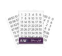 Ashton and Wright - 0-99 Numbered Stickers - Easy Peel Labels - 13 x 13mm (Pack of 144)