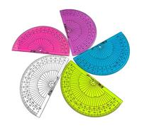 Ashton and Wright - 180 Degree Protractor - 10cm - Lightweight School Protractors (Transparent Mixed, Pack of 5)