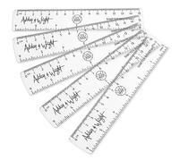 Ashton and Wright - 6 Inch / 15cm Rulers - Shatter Resistant - Pack of 5 Clear