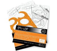Ashton and Wright - A5 Grey-Grid Graph Pad - 80gsm Paper - 60 Sheets - Pack of 2