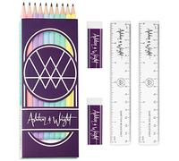 Ashton and Wright - Classic Graphite HB Pastel Pencils, 2 x 15cm Clear Rulers & 2 x White Erasers