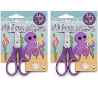 Ashton and Wright - Kids Children's Scissors 5"/12cm - Soft Grip - Purple - Right Handed - Pack of 2