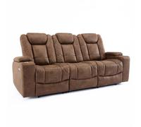 More4Homes Ashton 3 Seater Fabric Auto Recliner Sofa Grey