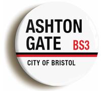 Ashton Gate City Of Bristol BS3 Road Sign Fridge Magnet (Circular 2inch / 50mm Diameter)